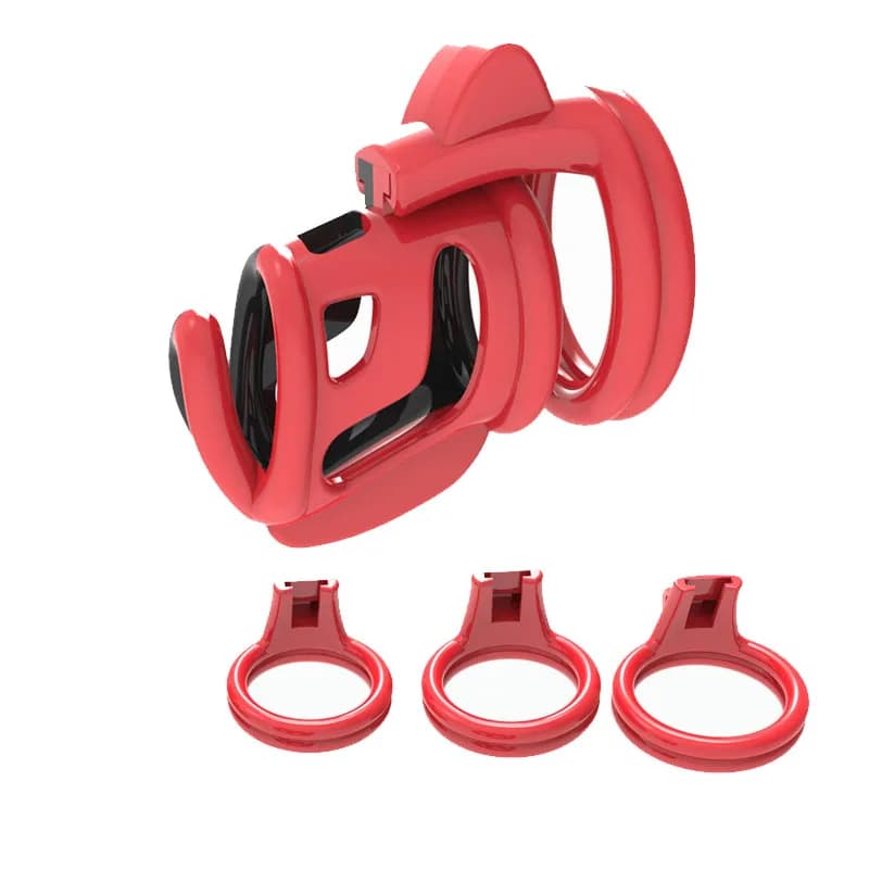 ABS male chastity device with four ring sizes - thumbnail 3