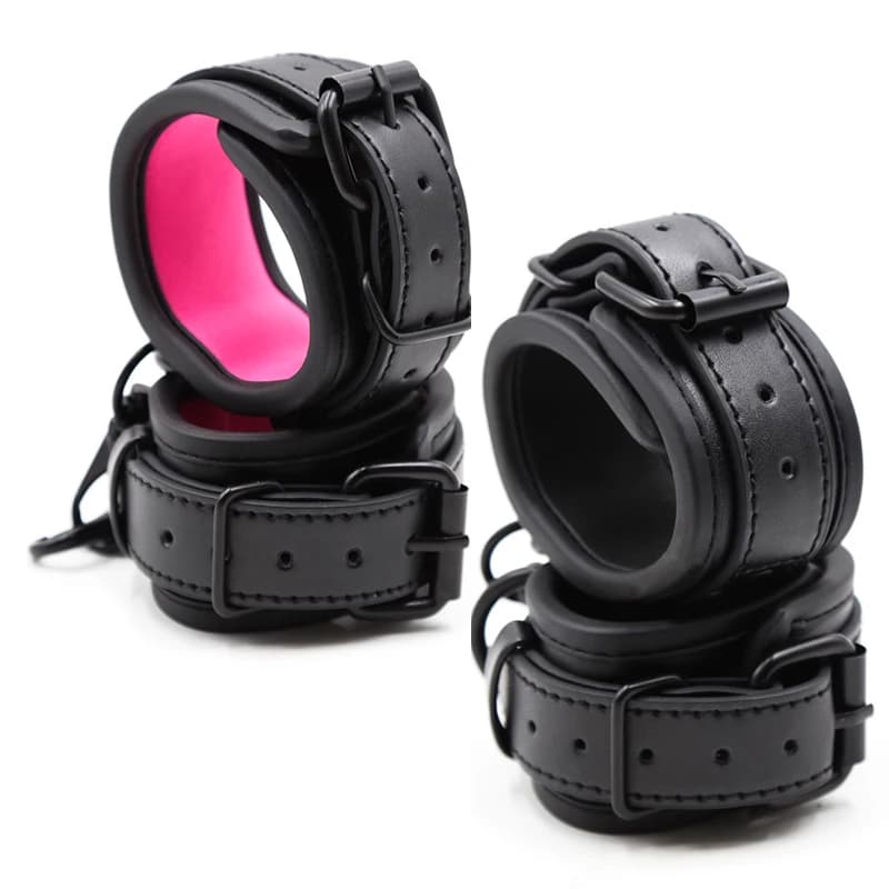 Adjustable PU leather bondage cuffs for couples - image 1