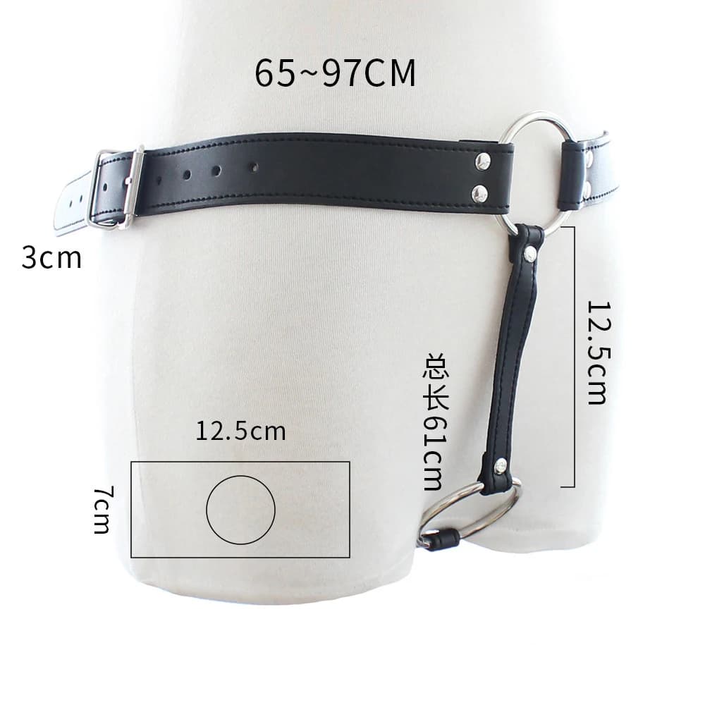 Men Chastity Sex Toy Anal Plug Vibrator PU Harness Sextoy Set Gay BDSM Panty SM Slave Erotic Games Tool Male Sextoy 18+ - thumbnail 3