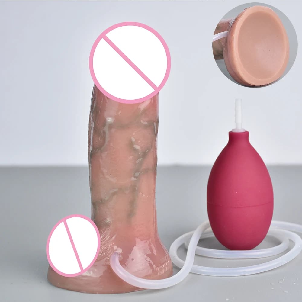 Realistic silicone squirting dildo with suction base - thumbnail 5