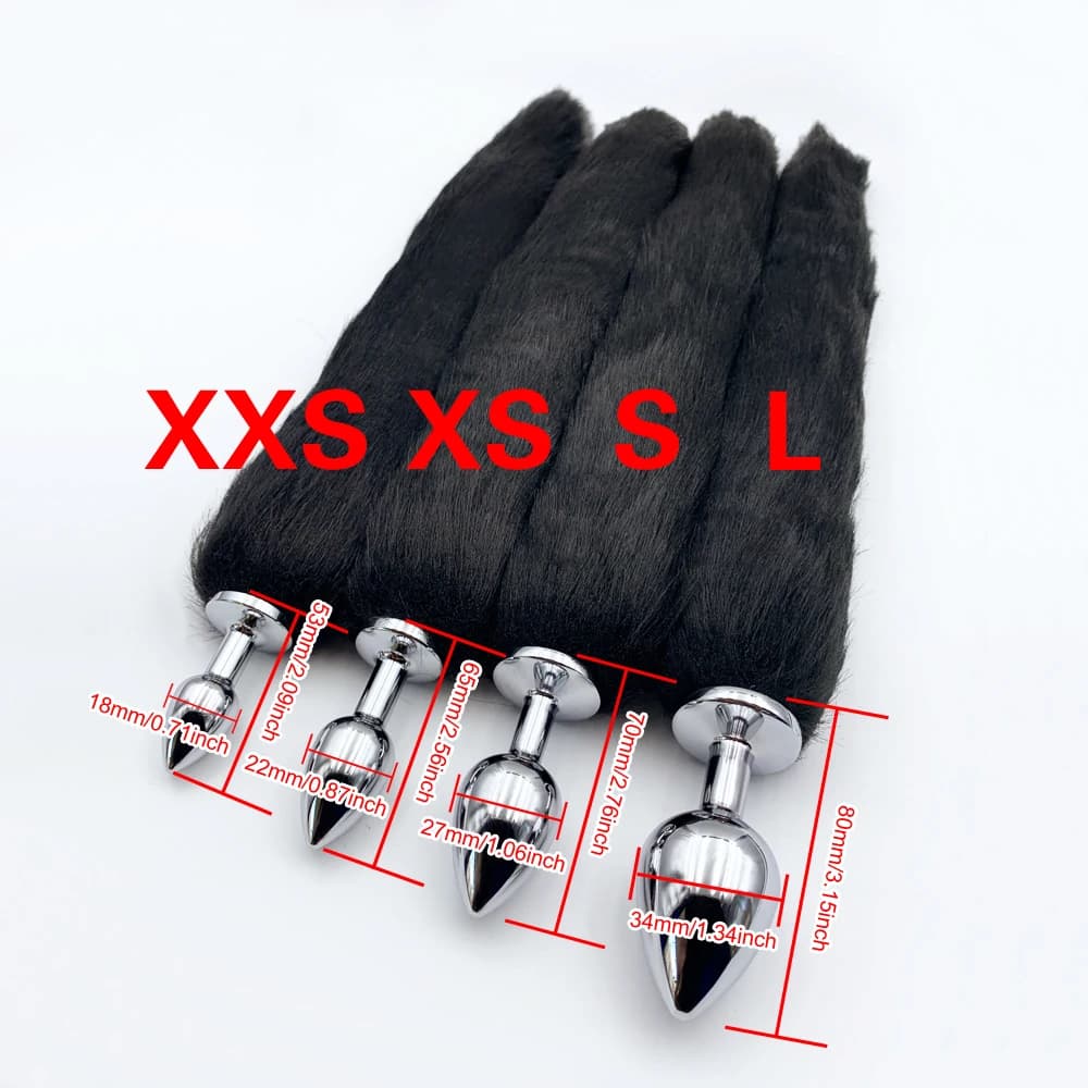 Steel butt plug with soft fox tail - thumbnail 3
