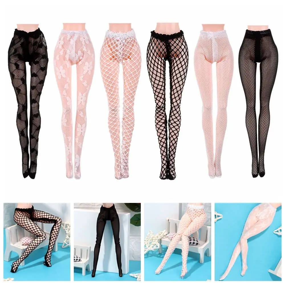Mini fishnet tights and silk stockings for 1/6 dolls - image 1