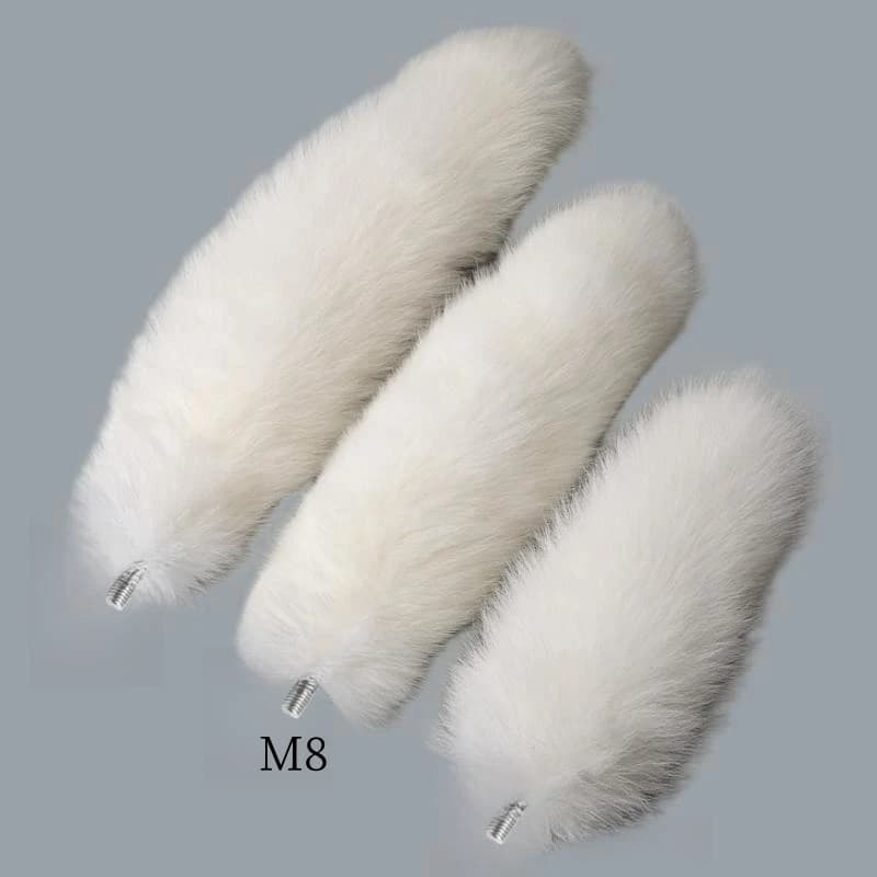 Spliceable white fox tail bondage and cosplay accessory - thumbnail 4