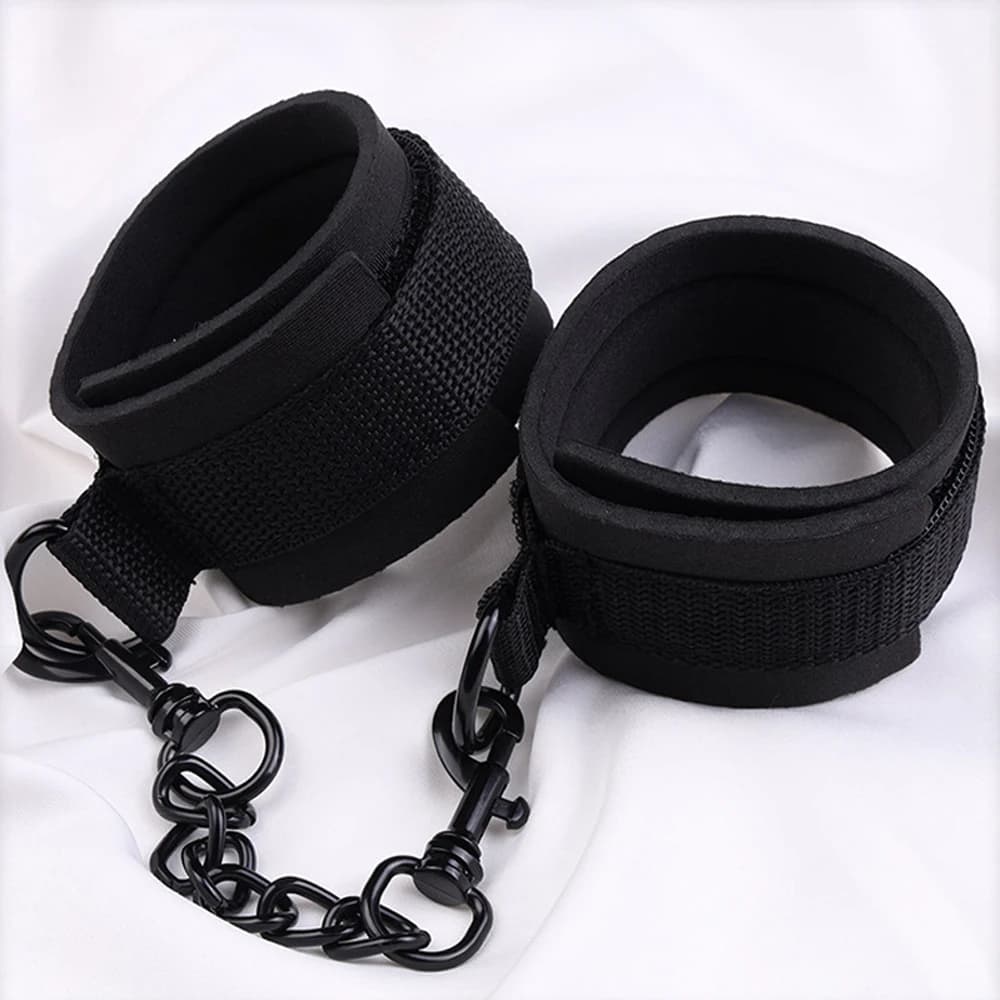 Adjustable bondage wrist cuffs with removable straps - thumbnail 5