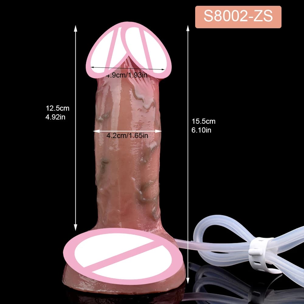 Realistic silicone squirting dildo with suction base - thumbnail 2