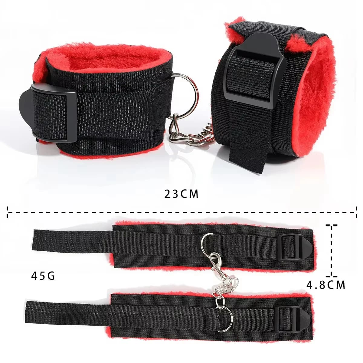 Plush bondage set with cuffs and whip - thumbnail 5