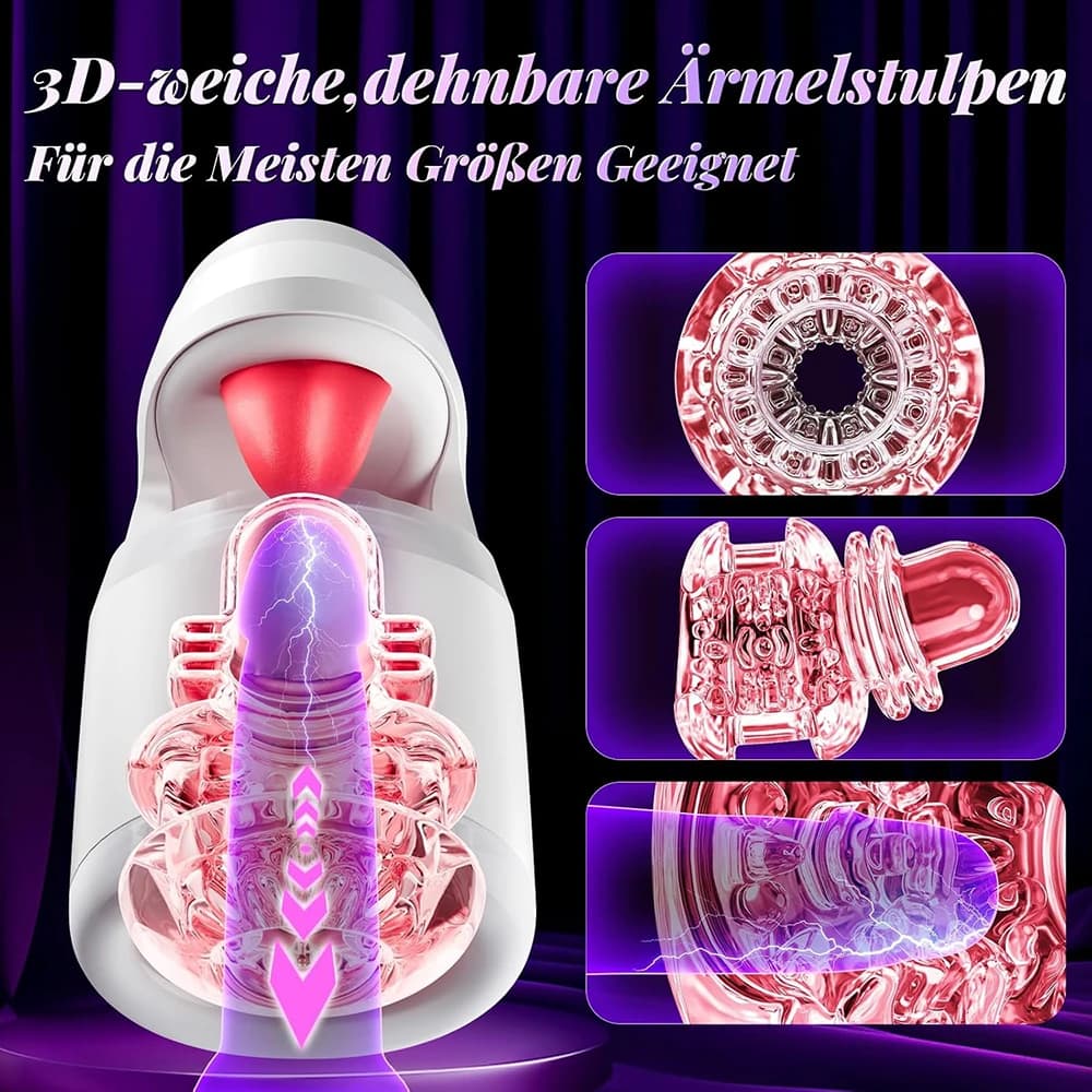 Sex Toys for Men Male Masturbator - Sex Toy with 10 Thrusting & Tongue Licking Modes Blowjob Sex Machine Stroker Penis - thumbnail 2