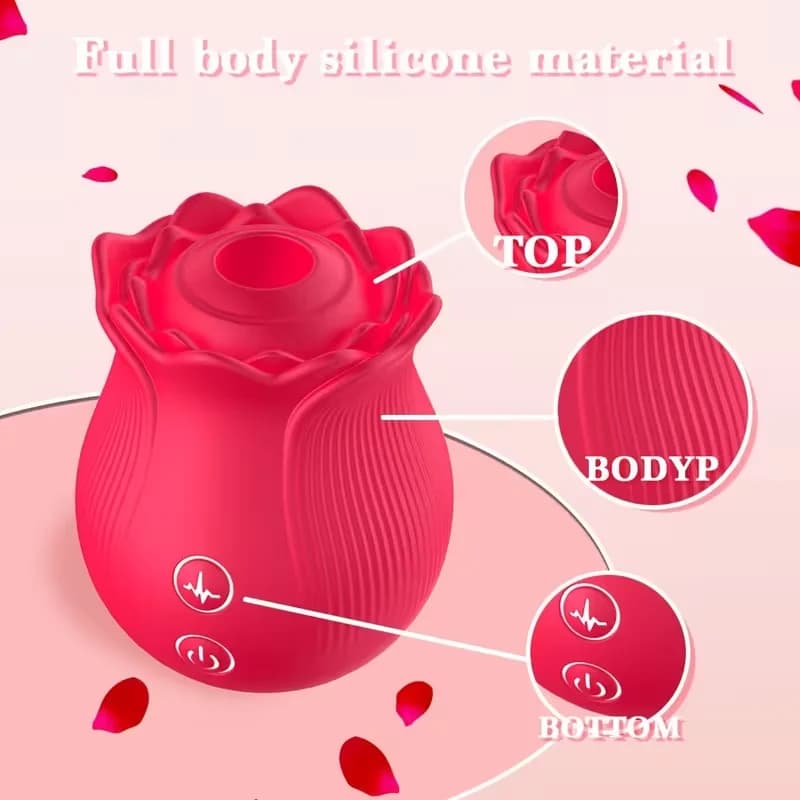Rose shaped clitoral suction and vibration toy - thumbnail 5
