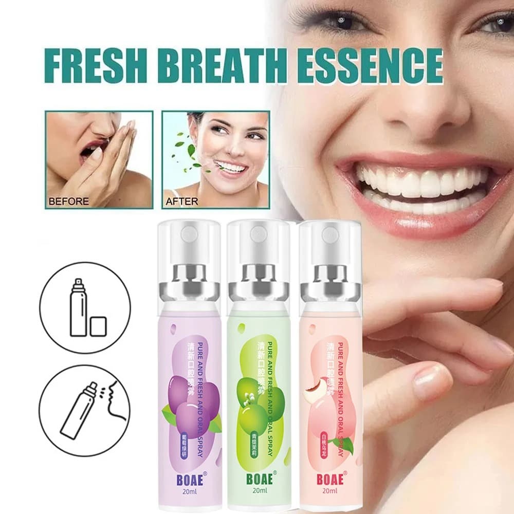 Fruit Flavor Fresh Oral Spray Grape Peach Breath Spray Mouth Freshener Remove Bad Breath Deodorant Peach Grapes Sweet Spray - thumbnail 8