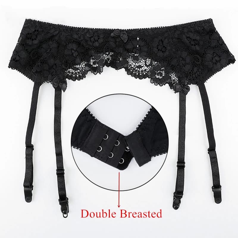 Lace transparent adjustable garter belt for stockings - image 1