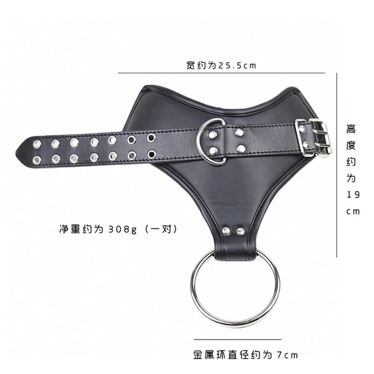 Leather ankle and wrist suspension cuffs for bondage - thumbnail 2
