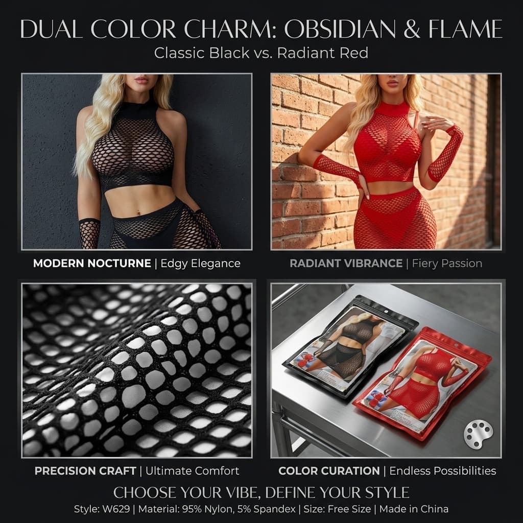 4-Piece Fishnet Lingerie Set - thumbnail 5