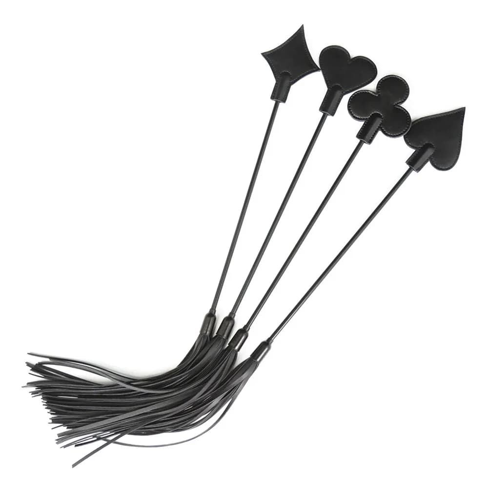 Black leather bondage flogger and whip - image 1