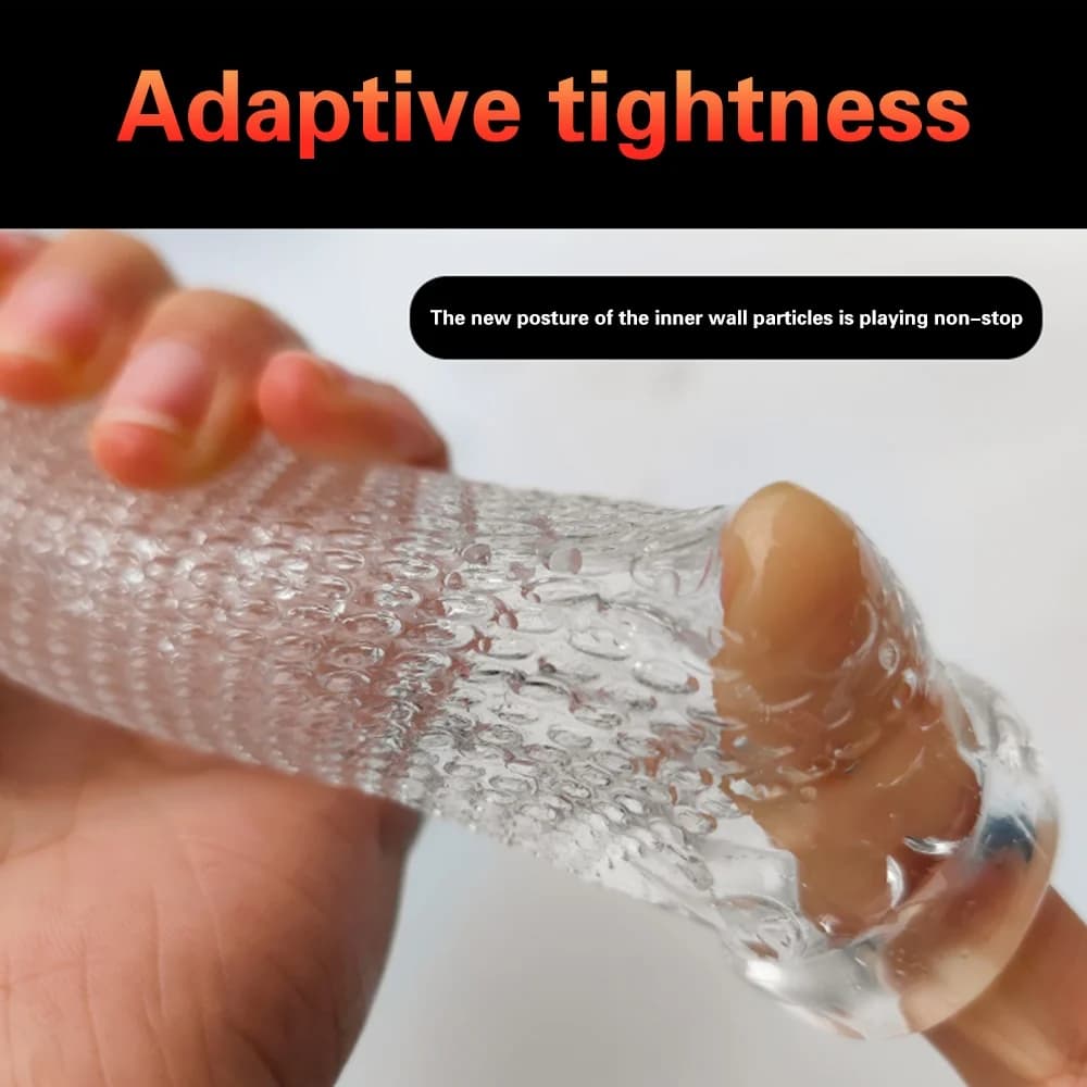 textured male masturbation cup with soft internal channel - thumbnail 3