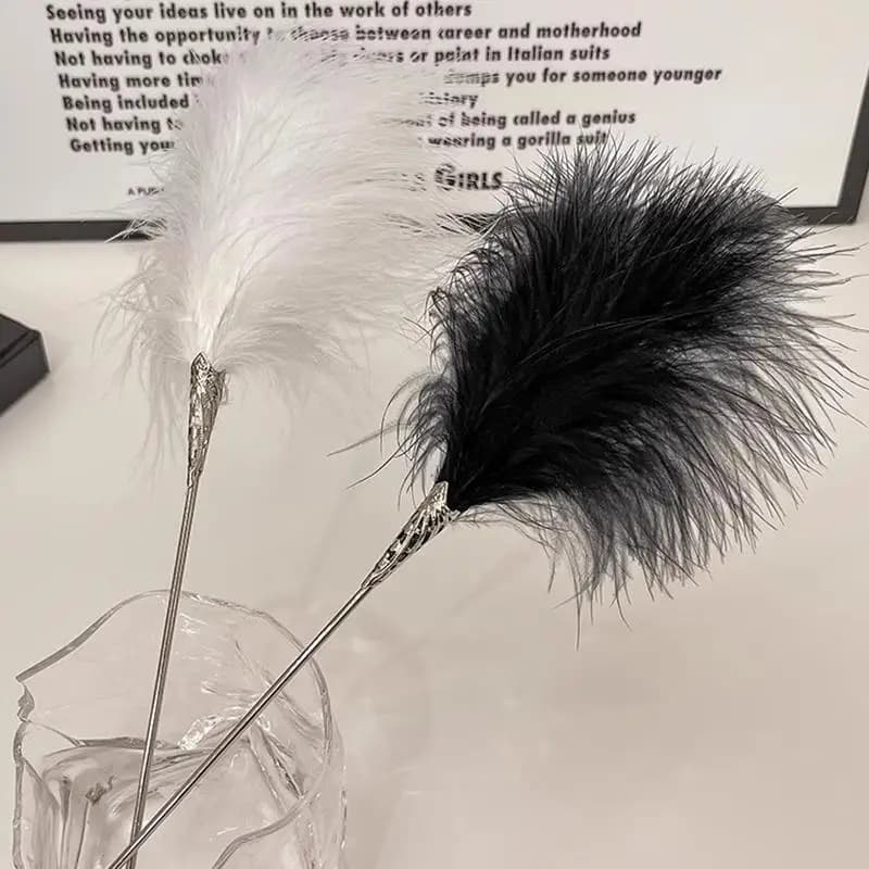 Feather teasing rod for sensory foreplay - thumbnail 3