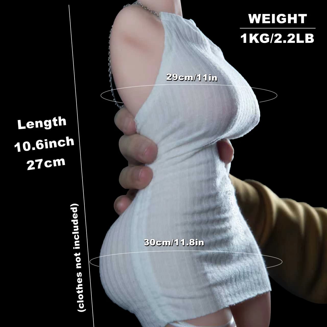 18 Masturbator for Men Adult Sex Toy for Men Realistic Silicone Half Body Mini Doll with Big Breast & Vagina Anal Hole - thumbnail 5