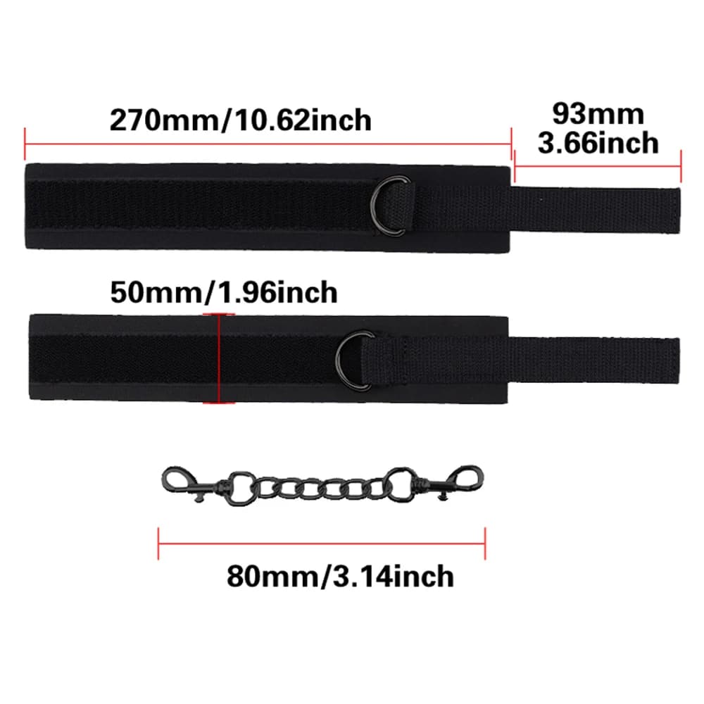 Adjustable bondage wrist cuffs with removable straps - thumbnail 4