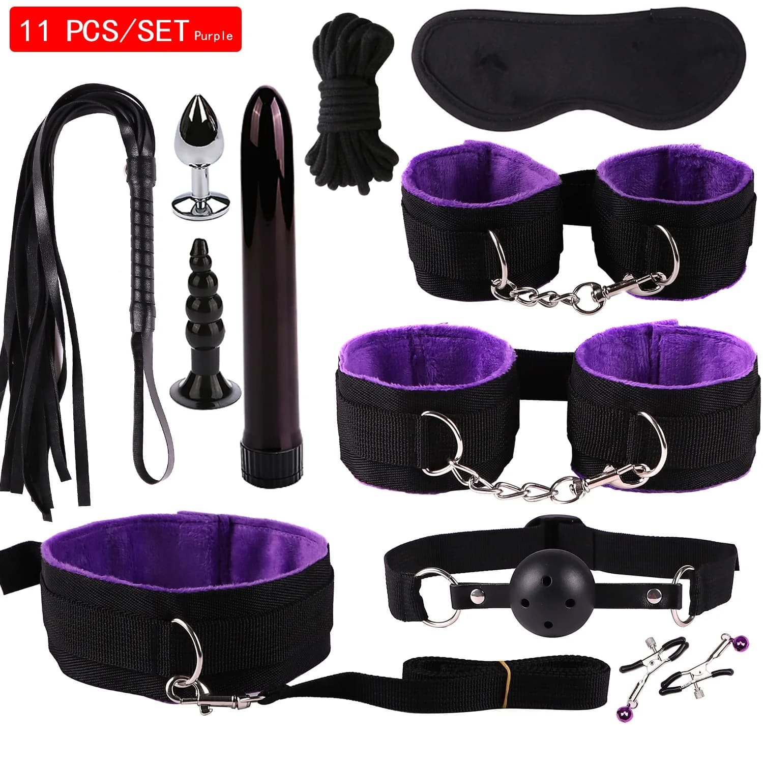 BDSM couples kit with handcuffs and anal plug - thumbnail 3