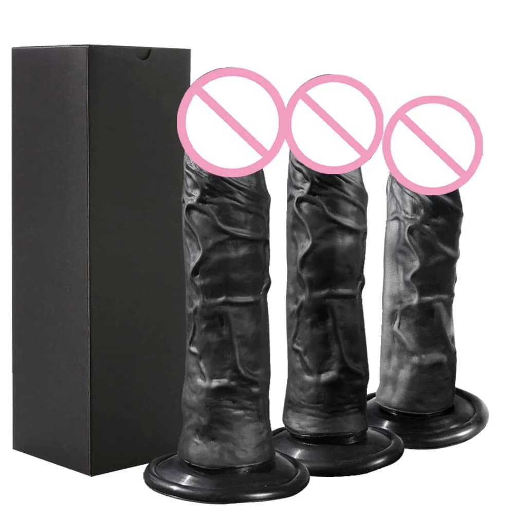 Realistic silicone dildo with suction base - image 1