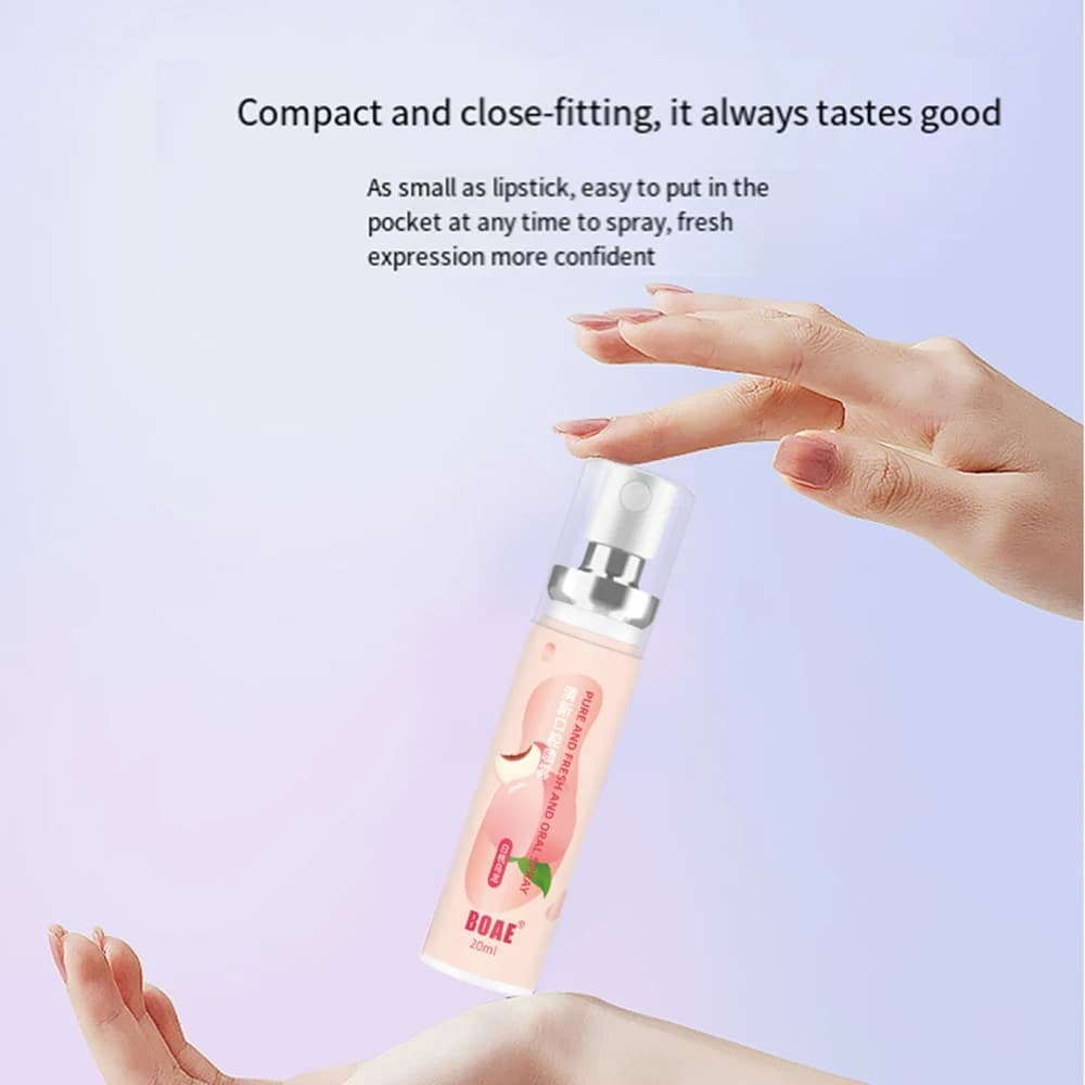Fruit Flavor Fresh Oral Spray Grape Peach Breath Spray Mouth Freshener Remove Bad Breath Deodorant Peach Grapes Sweet Spray - thumbnail 7
