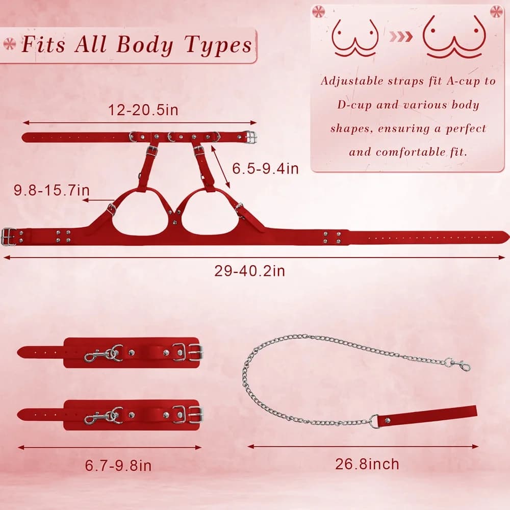 Adjustable bondage harness and restraint set for intimate play - thumbnail 2