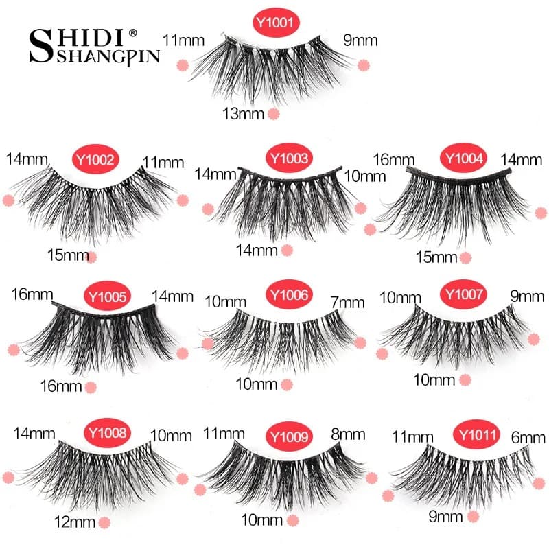 SHIDISHANGPIN Half Lashes Cat Eye Lashes 3D Natural Winged End Eye Elongated Eyelashes Fox Eye lashes Faux Mink Eyelashes Makeup - image 1