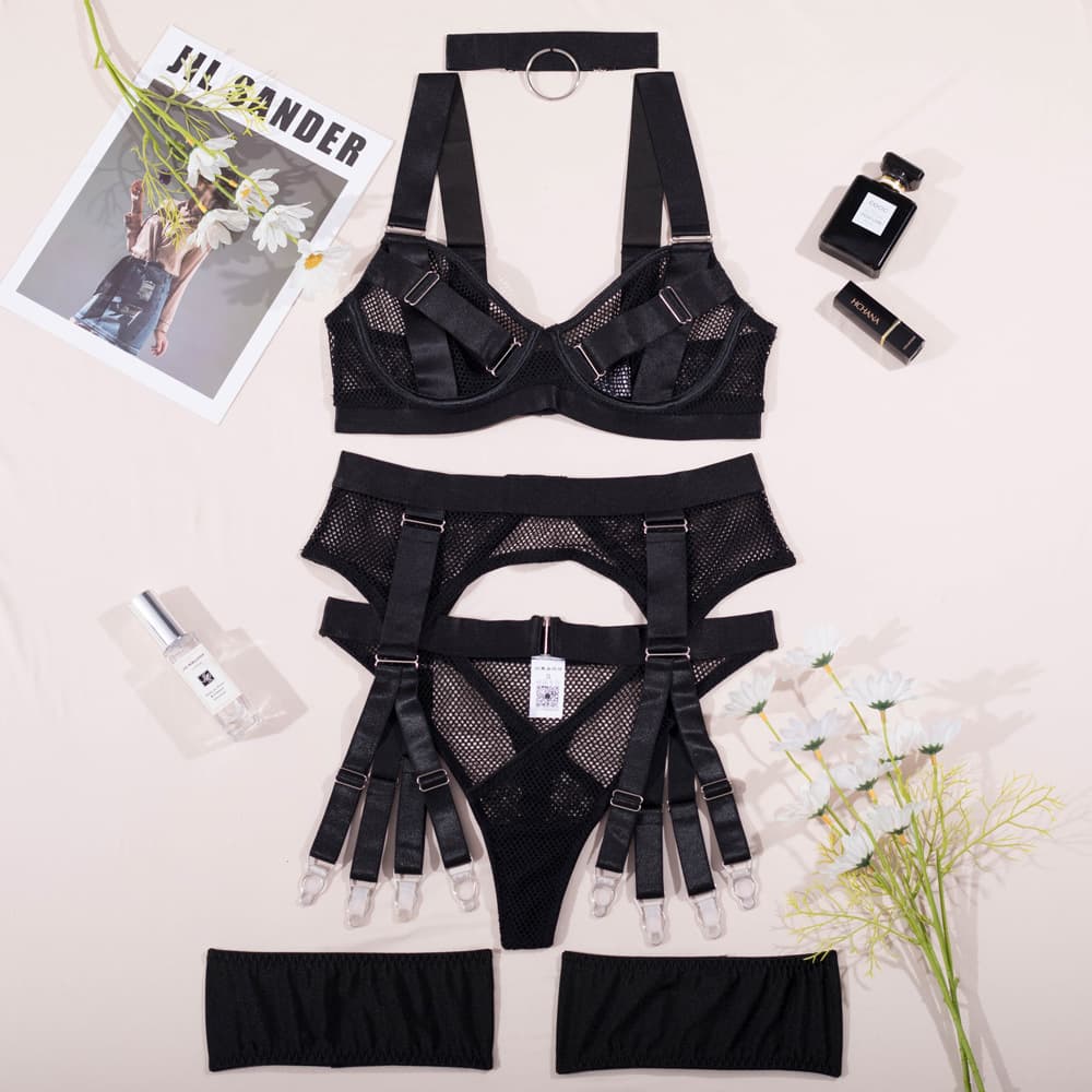 Three-Piece Garter Bra Set - thumbnail 6