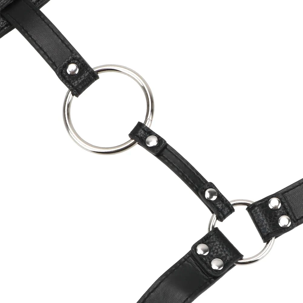 Adjustable faux leather strap-on harness belt - thumbnail 3