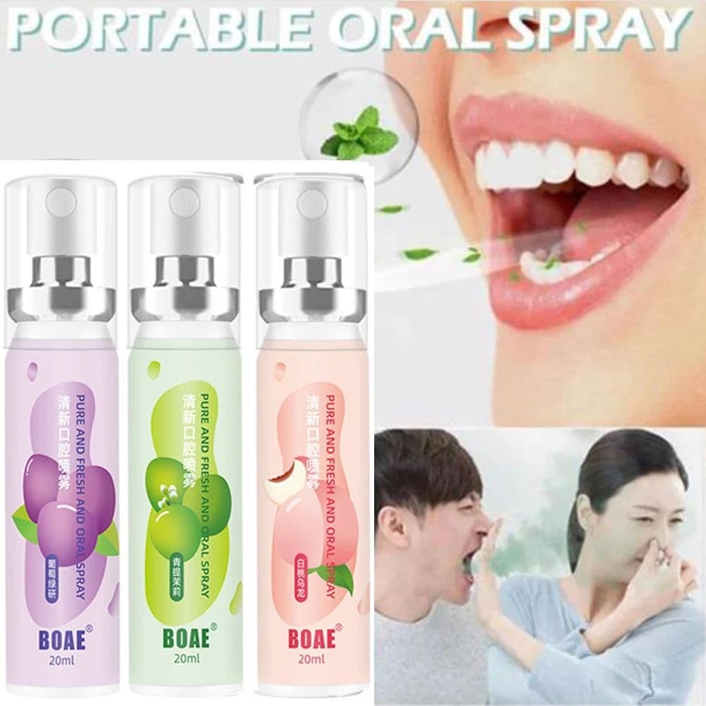 Fruit Flavor Fresh Oral Spray Grape Peach Breath Spray Mouth Freshener Remove Bad Breath Deodorant Peach Grapes Sweet Spray - thumbnail 9