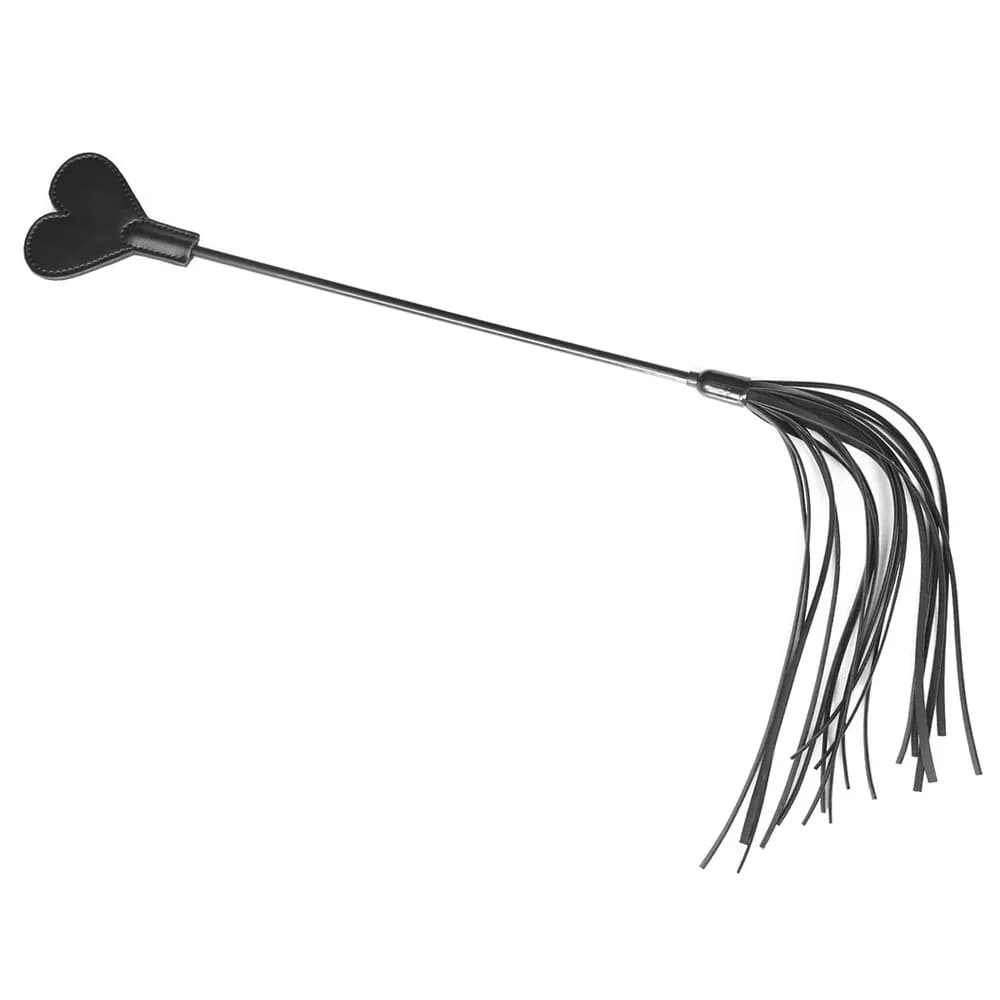 Black leather bondage flogger and whip - thumbnail 2