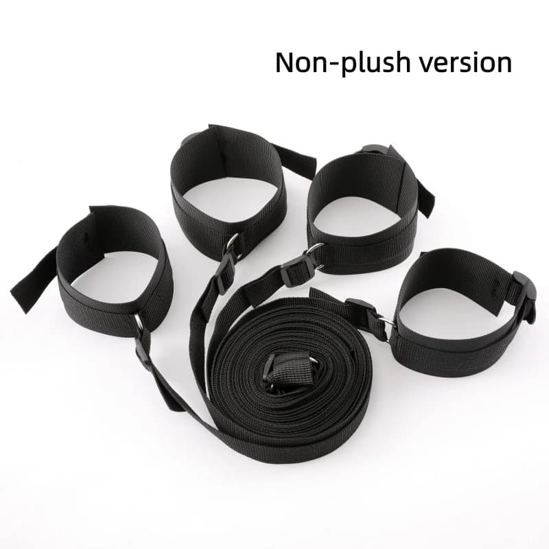 Adjustable bed bondage restraint set with cuffs - thumbnail 3