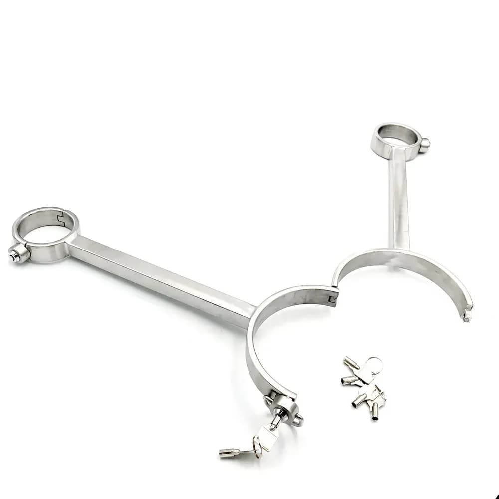 Metal bondage collar and handcuffs restraint set - thumbnail 5