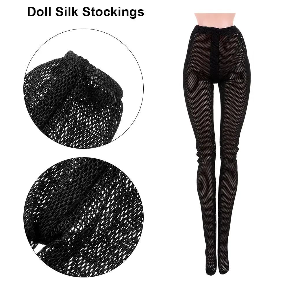 Mini fishnet tights and silk stockings for 1/6 dolls - thumbnail 4