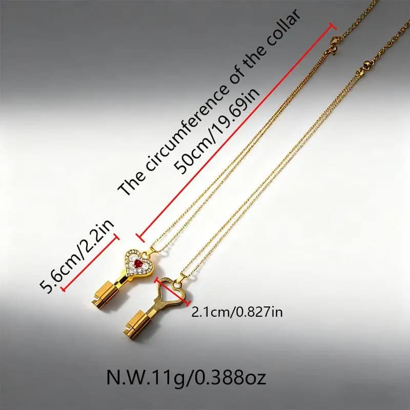 Metal chastity lock and key pendant set - thumbnail 6