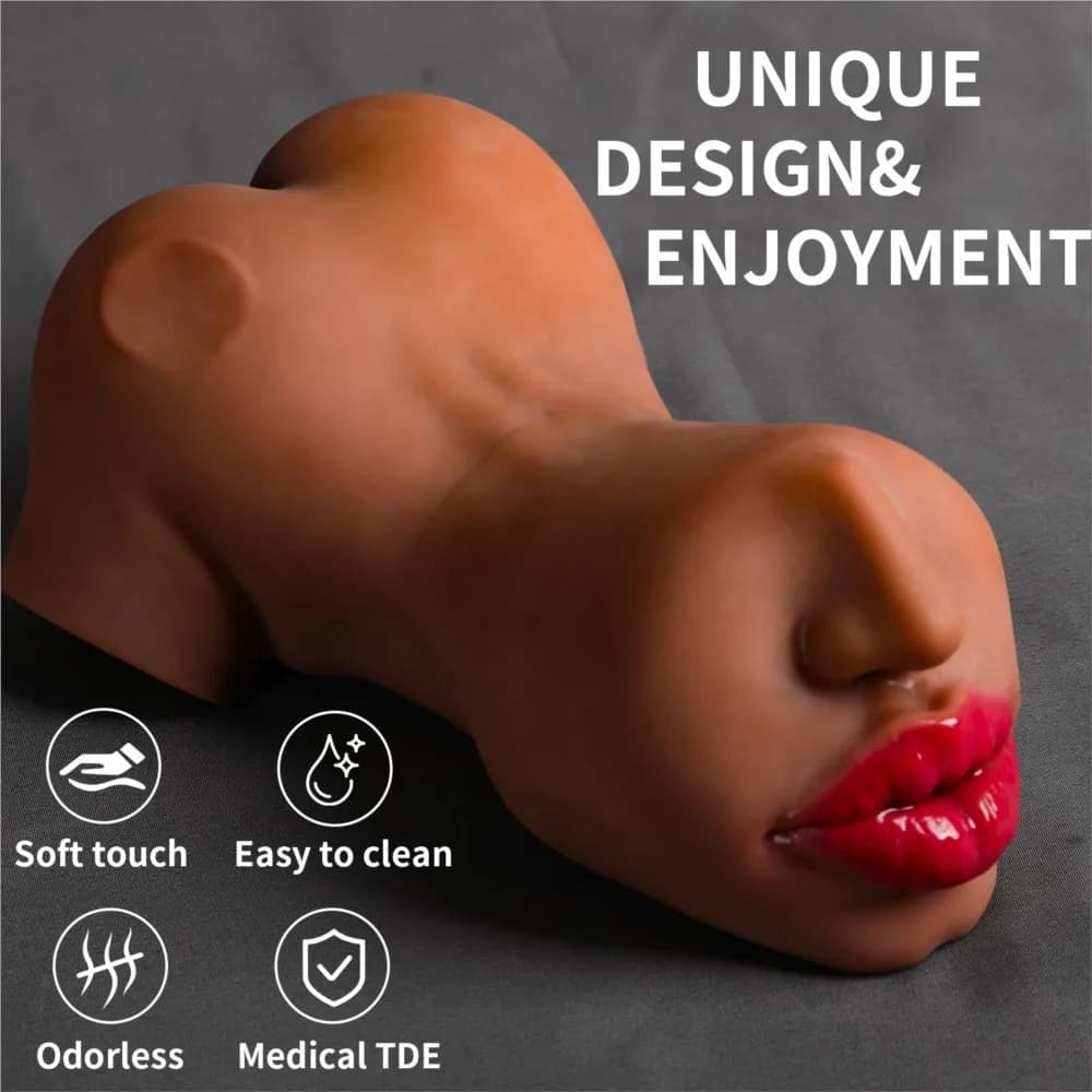Sex Toy for Men 3 in 1 Male Masturbation Cup Vagina Oral Sex Toy Tongue Texture Deep Throat Simulator Lifelike Mouth - thumbnail 6