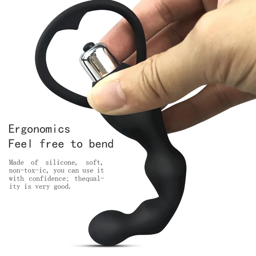 Silicone vibrating anal beads with ring pull - thumbnail 4
