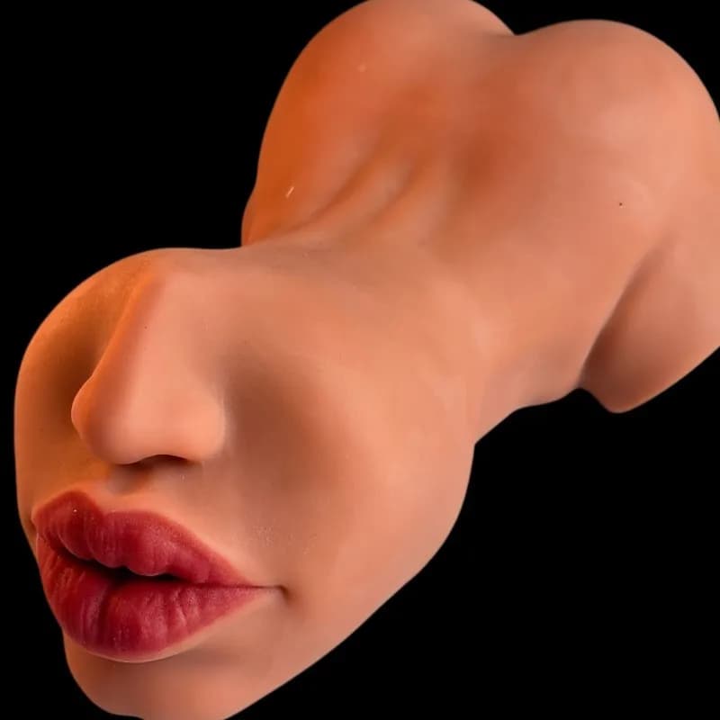 Realistic male masturbation cup with dual channels - thumbnail 3