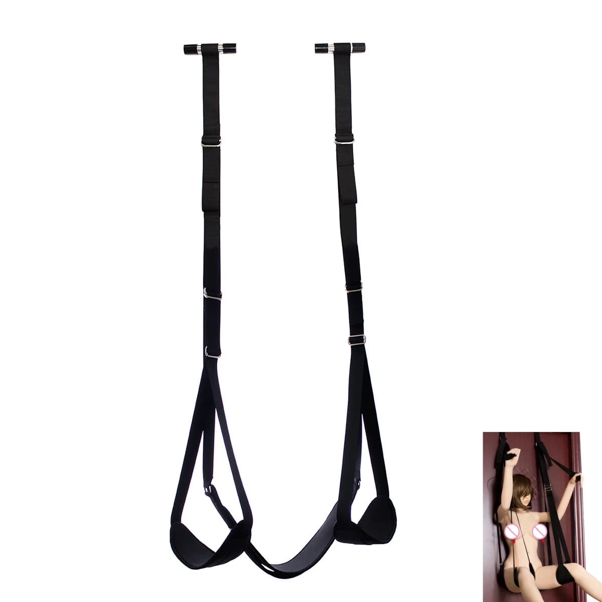 Adjustable door sex swing with supportive broad seat - thumbnail 5