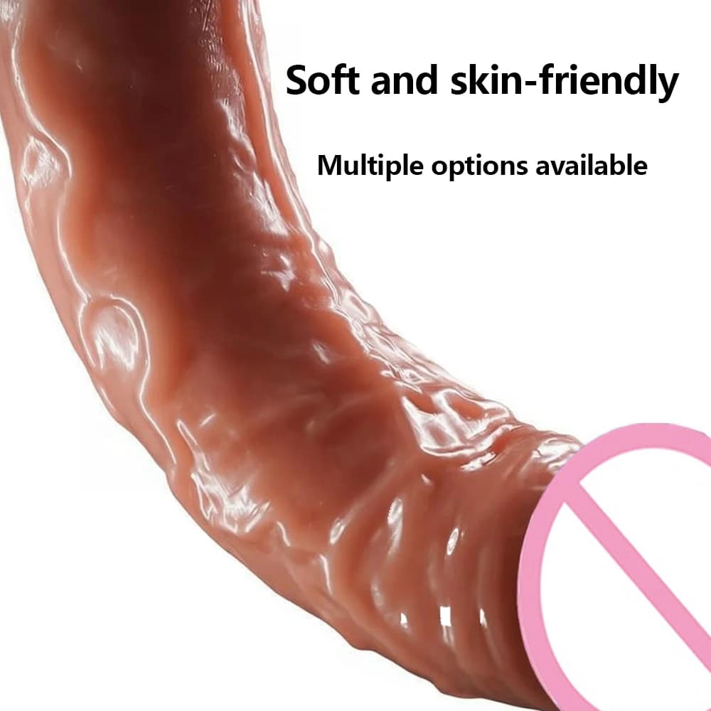 Realistic textured silicone dildo with strong suction base - thumbnail 6