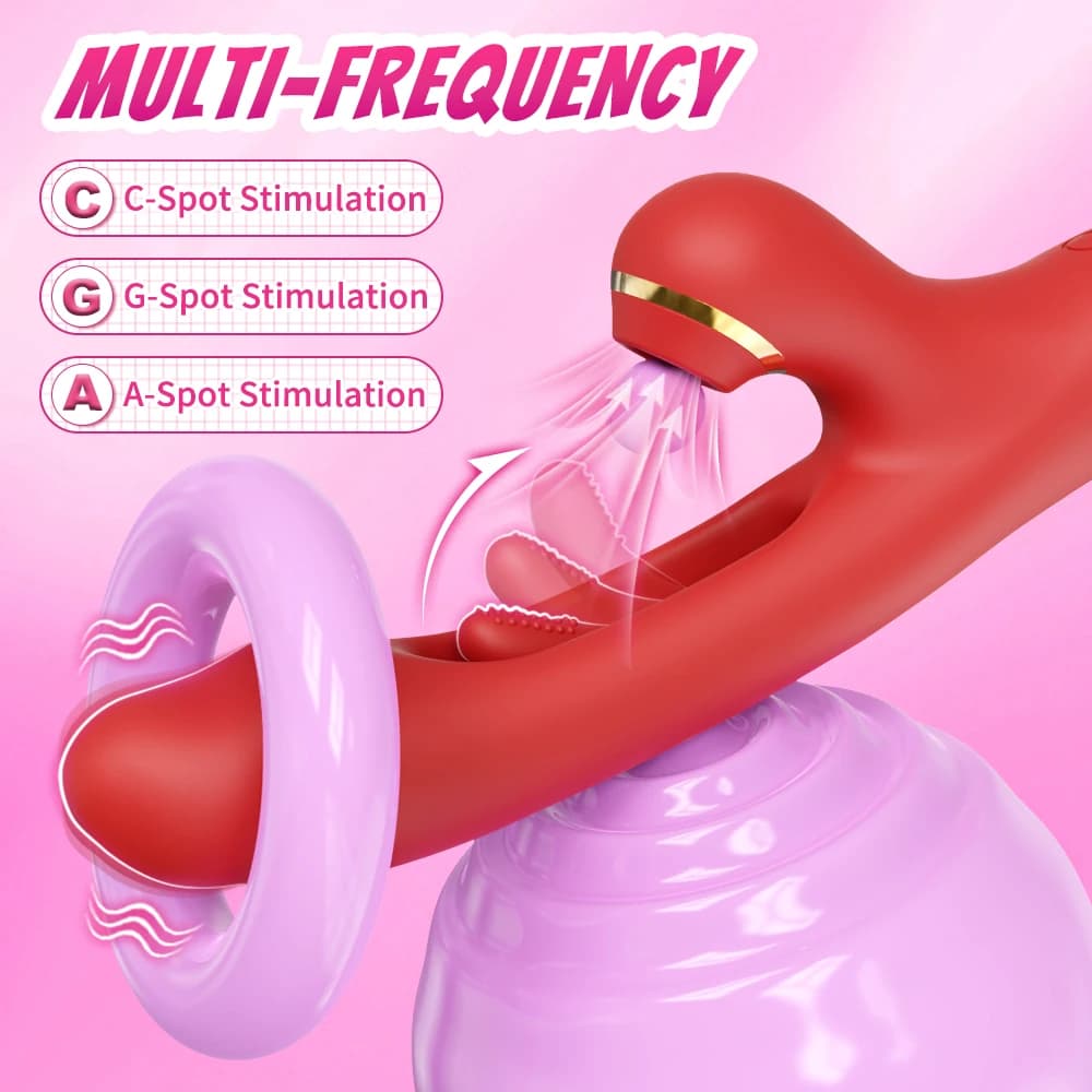 Multi-function clitoral stimulator with sucking, tapping, and flapping - thumbnail 4