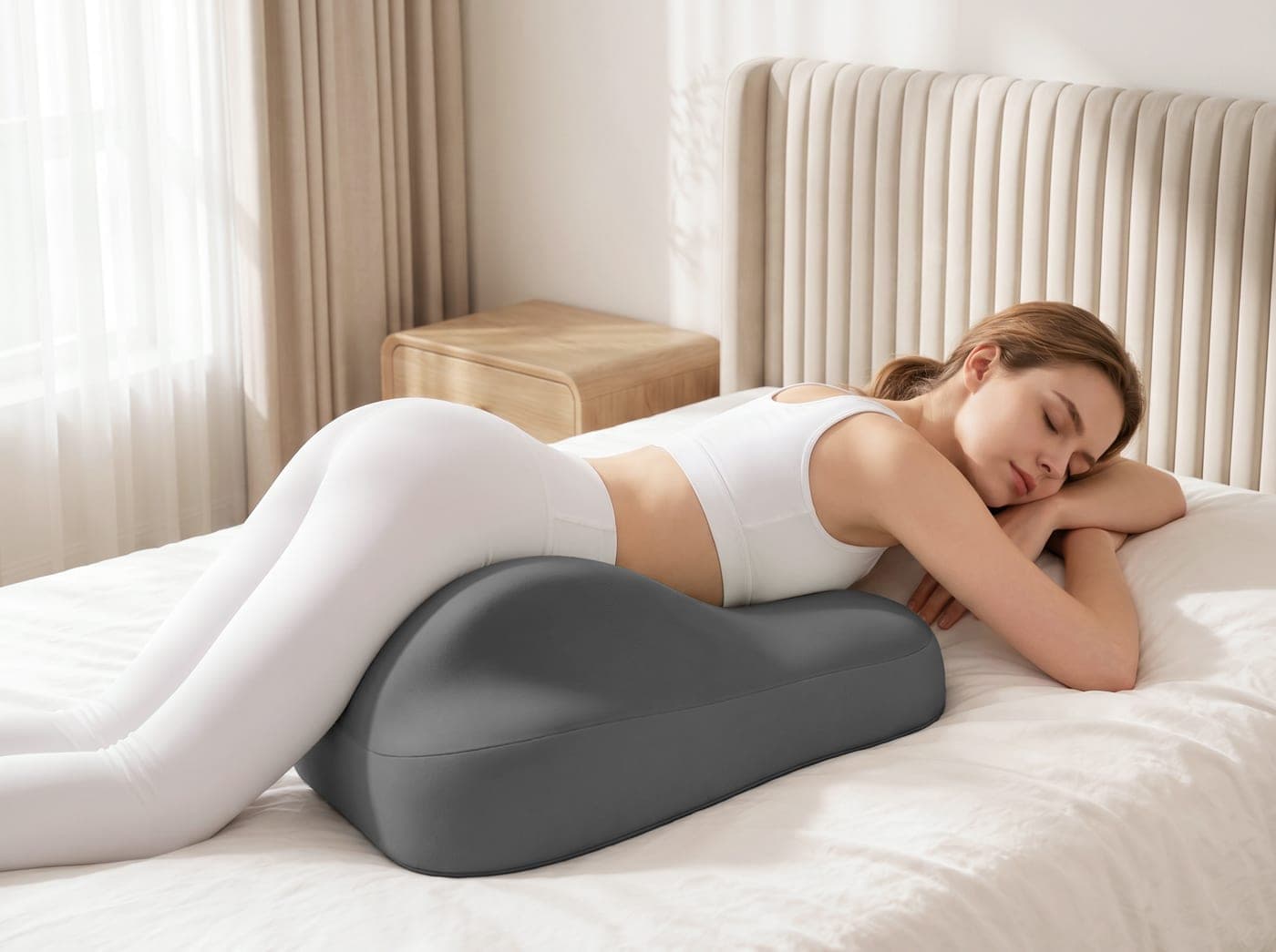 Ergonomic Couples Pillow with Cut-out, Dark Grey - image 1