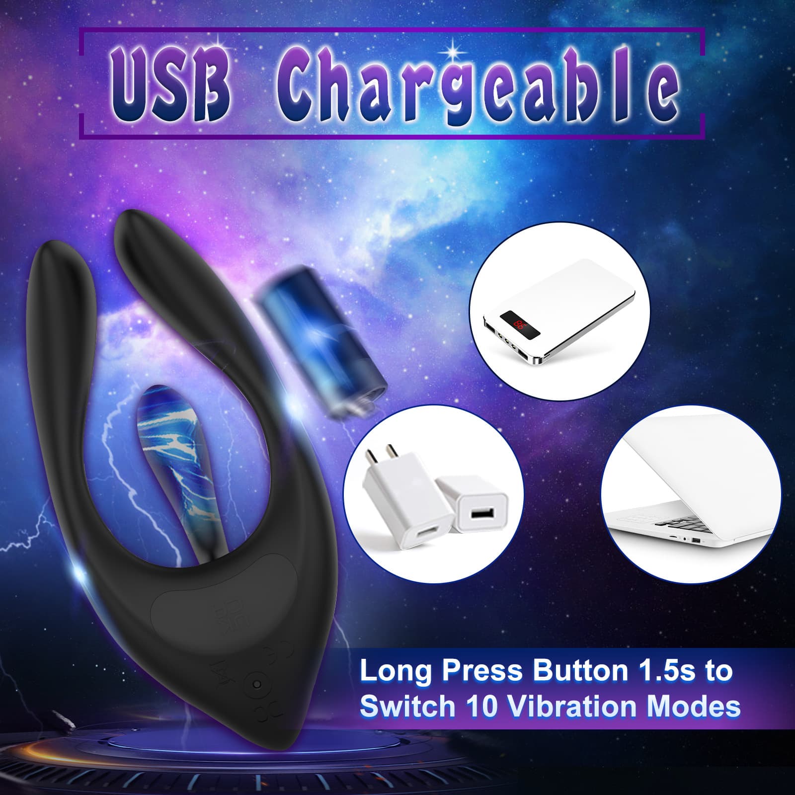 Waterproof U-Shaped Couples Vibrator - thumbnail 3