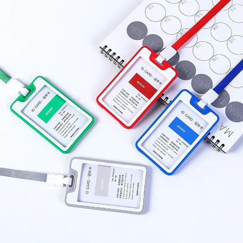 Plastic ID and card holder with lanyard - thumbnail 2