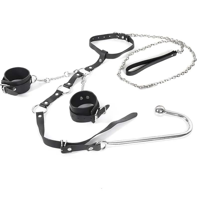 Comprehensive bondage and restraint set in PU leather - thumbnail 5