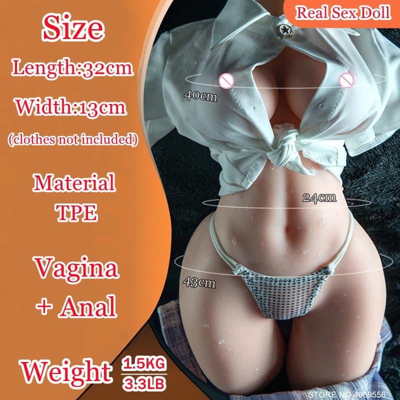 18 Masturbator for Men Adult Sex Toy for Men Realistic Silicone Half Body Mini Doll with Big Breast & Vagina Anal Hole - thumbnail 6