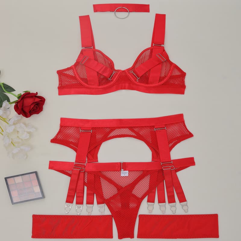 Three-Piece Garter Bra Set - thumbnail 7