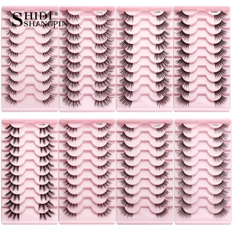 SHIDISHANGPIN Half Lashes Cat Eye Lashes 3D Natural Winged End Eye Elongated Eyelashes Fox Eye lashes Faux Mink Eyelashes Makeup - thumbnail 4