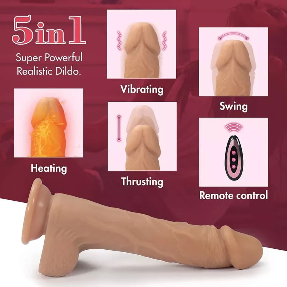 Heated Thrusting & Rotating Dildo, Remote - thumbnail 5