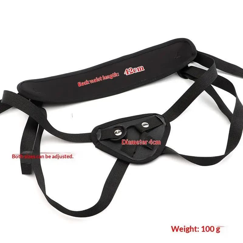 Adjustable faux leather strap-on harness with padded base - thumbnail 6