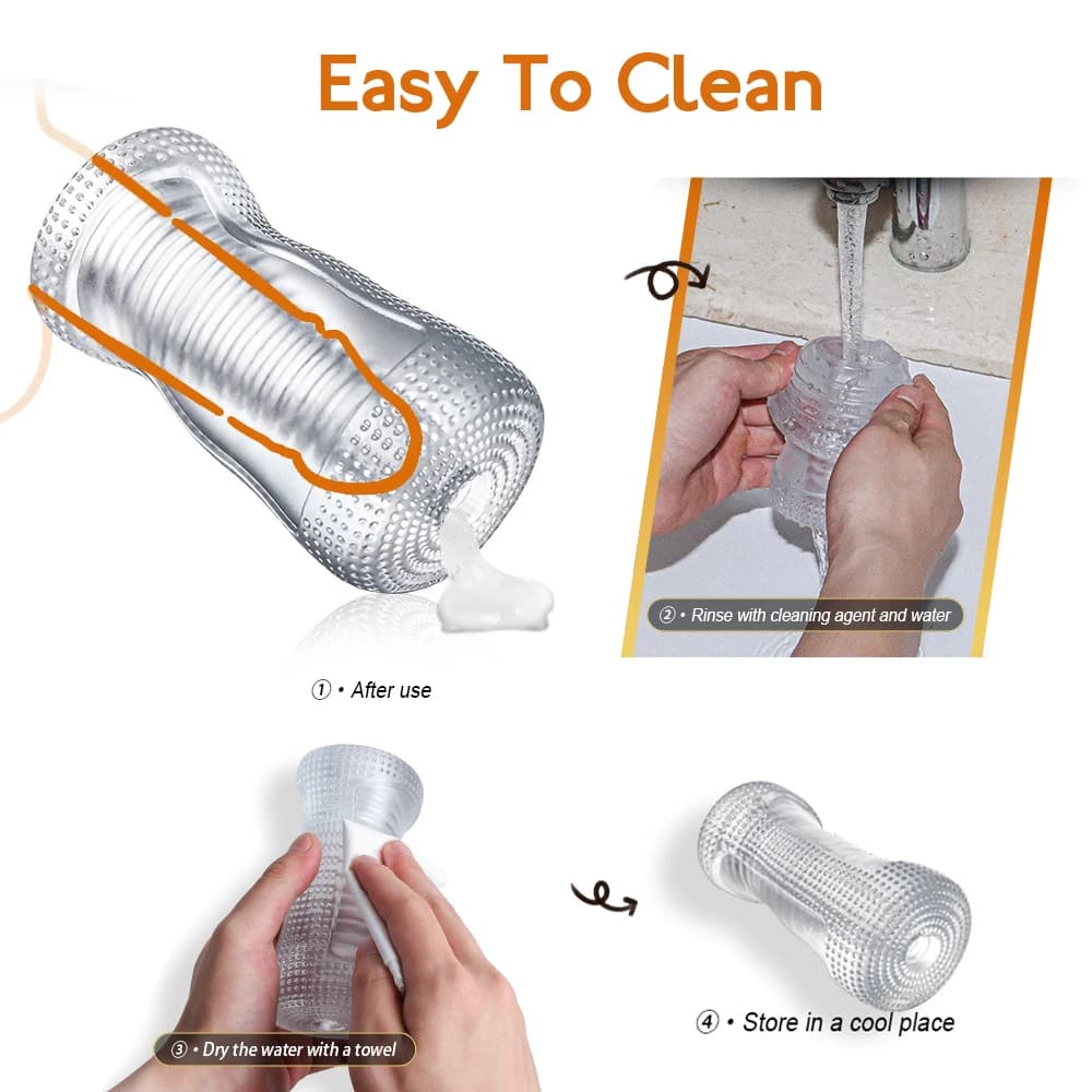Transparent male masturbator pocket flesh training sleeve - thumbnail 6
